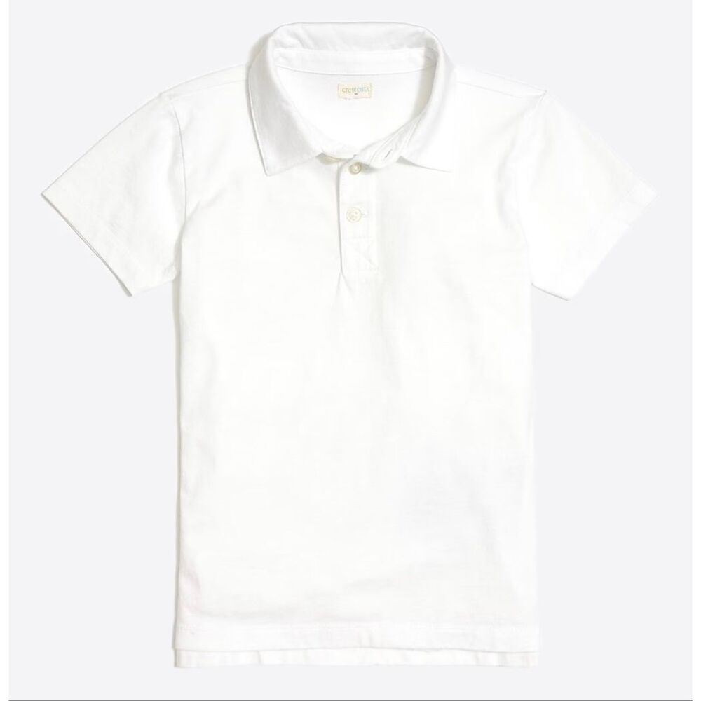 CREWCUTS jersey polo shirt in white NWT size 14